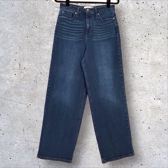 Anne Klein Wide Leg Jeans Womens Size 8 28x30 Blue Denim High Waist - Picture 1 of 10
